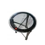 IRON ORNATE DECORATOR GLASS TOP TABLE