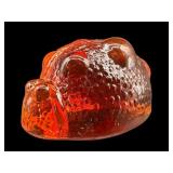 BLENKO CADMIUM GLOW LADYBUG PAPERWEIGHT