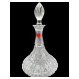 LARGE CUT CRYSTAL SHIPS DECANTER