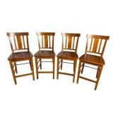 4 MAHOGANY BAR HEIGHT CHAIRS