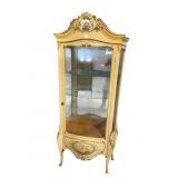 PAINT DECORATED ITALIAN STYLE BOW GLASS VITRINE