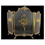 ORNATE BRASS DECORATIVE FIRE SCREEN