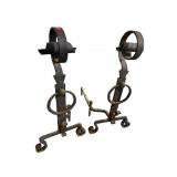 LARGE HAND FORGED IRON ANDIRONS