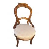 WALNUT VICTORIAN BALLOON BACK CHAIR