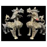 2 LARGE BRONZE ORIENTAL DRAGONS