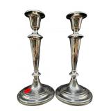 2 SHREVE & CO STERLING SILVER CANDLESTICKS
