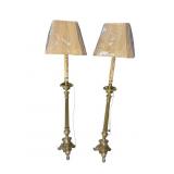 2 CAST BRASS FRENCH ANTIQUE FLOOR LAMPS