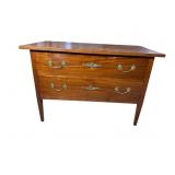 19TH CENT. SOLID MAHOGANY 2 DRAWER CHEST