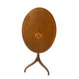 MAHOGANY EAGLE INLAY TILT TOP TABLE