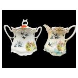 RARE ANTIQUE R.S PRUSSIA GRISTMILL AND BLUE BIRD