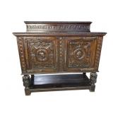 HEAVY CARVED 19TH CENT. 2 DOOR BUFFET