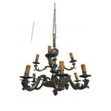 LARGE 12 LIGHT 2 TIER ORNATE NICKEL PLATE