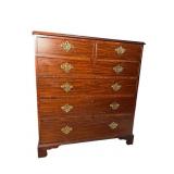 18TH CENTURY TALL SOLID MAHOGANY 6 DRAWER CHEST