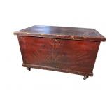 19TH CENT. PAINT DECORATED BLANKET BOX