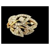 14K DIAMOND LEAF DESIGN FASHION RING