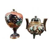 2 PC CLOISONNE LOT