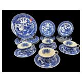 20 PC SET OF BLUE WILLOW CANTON DISHES