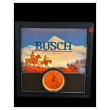 VINTAGE BUSCH BEER LIGHT UP WALL CLOCK
