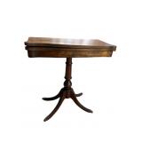 MAHOGANY PEDESTAL FLIP TOP GAME TABLE