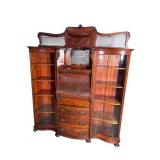 RARE MAHOGANY CARVED DOUBLE SIDE BY SIDE