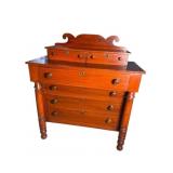19TH CENT. CHERRY TURNED LEG CHEST