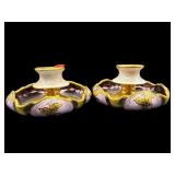 PR OF HAND PAINTED PORCELAIN GOLD TRIM