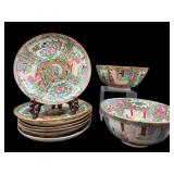 9 PC LOT OF ROSE MEDALLION CHINA