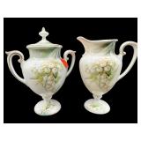 ANTIQUE R.S PRUSSIA HAND PAINTED CREAMER & SUGAR