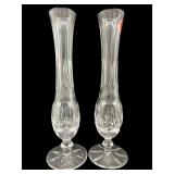 PR OF WATERFORD CUT CRYSTAL FOOTED BUD VASES