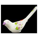 FENTON MILK GLASS FLORAL BIRD