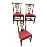3 SOLID MAHOGANY CHIPPENDALE CHAIRS