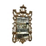 CHINESE CHIPPENDALE GOLD DECORATED POLYFOAM MIRROR