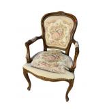 FRENCH CARVED TAPESTRY CHAIR