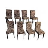 8 ZEBRA PATTERN CONTEMPORARY CHAIRS