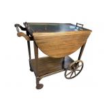 MAHOGANY TRAY TOP TEA CART