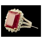 PLATINUM 2 TONE NATURAL UNHEATED RARE RUBY &