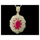 PLATINUM EXTREMELY RARE BURMESE RUBY & DIAMOND