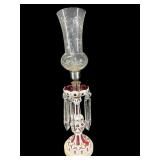 BOHEMIAN CRANBERRY CUT TO CLEAR OVERLAY TABLE LAMP