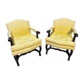 2 ANTIQUE OPEN ARM CHAIRS