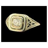 18K VINTAGE FILIGREE DIAMOND RING