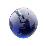 COBALT BLUE WORLD GLOBE PAPERWEIGHT