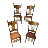 LOT OF 4 OAK HIGHBACK CHAIRS