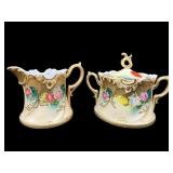 ANTIQUE R.S PRUSSIA HAND PAINTED ROSES CREAMER &