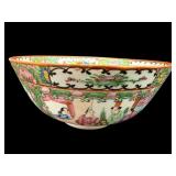 LARGE ROSE MEDALLION PORCELAIN BOWL