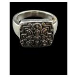 STERLING SILVER SCROLL & FLOWER HARDY STYLE RING