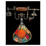 TIFFANY STYLE ANTIQUE TELEPHONE LAMP