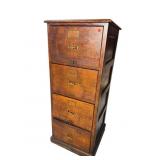 TIGER OAK 4 DRAWER WIDE FILE CABINET