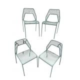 4 BLU DOT HOT MESH BLUE CHAIRS