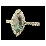 PLATINUM NATURAL ALEXANDRITE & DIAMOND RING