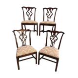 4 SOLID MAHOGANY CHIPPENDALE CHAIRS